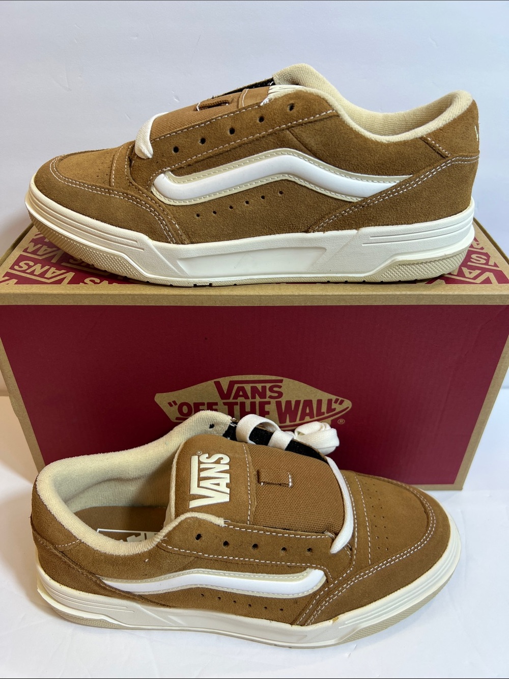 Vans Hylane Suede Skate low top Sneakers shoes brown cream Men’s 8 Women’s 9.5
